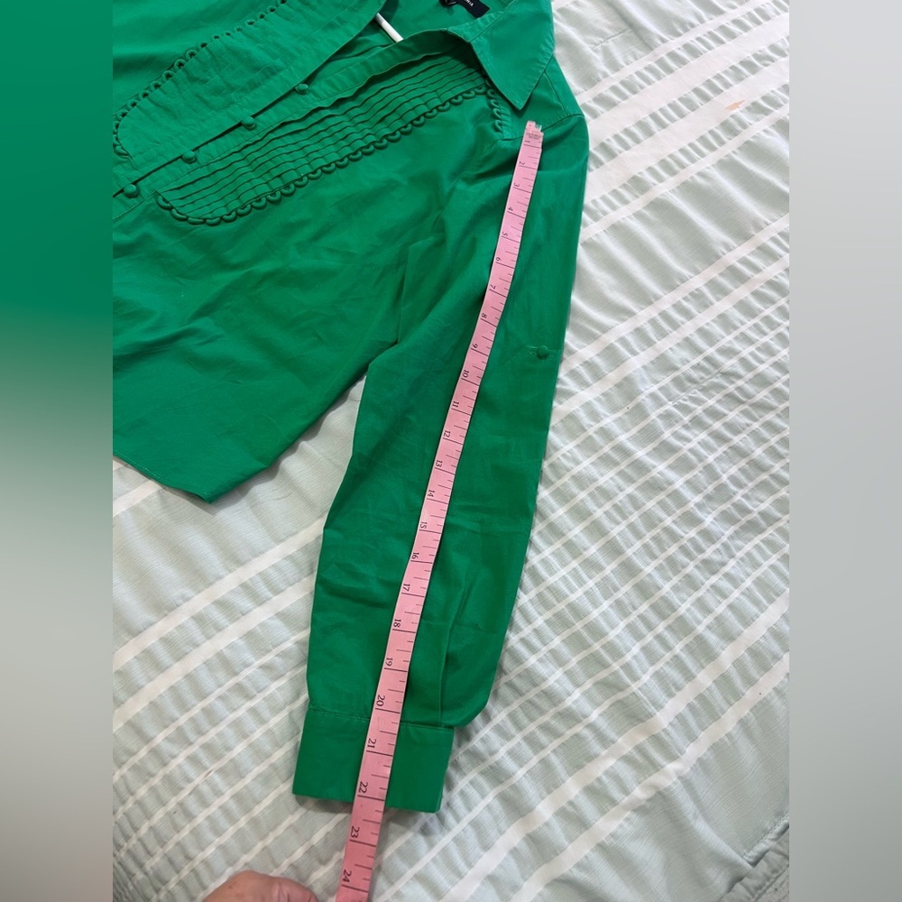 BCBGMaxAzria Vibrant Green Button Down Shirt size S - Picture 7 of 12